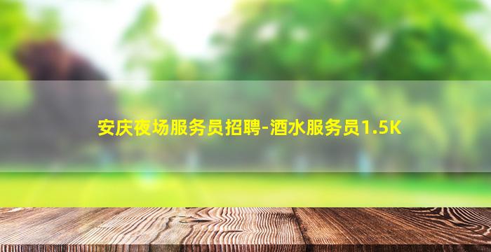 安庆夜场服务员招聘-酒水服务员1.5K